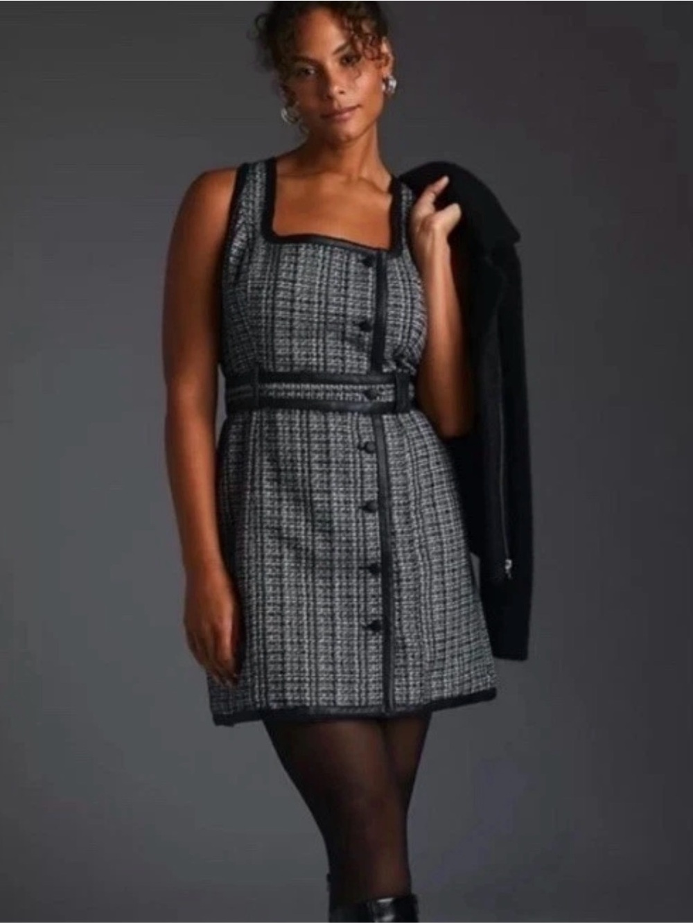 Anthropologie 2X Maeve 20W Mod Twill Mini Shift Plus Dress NO BELT